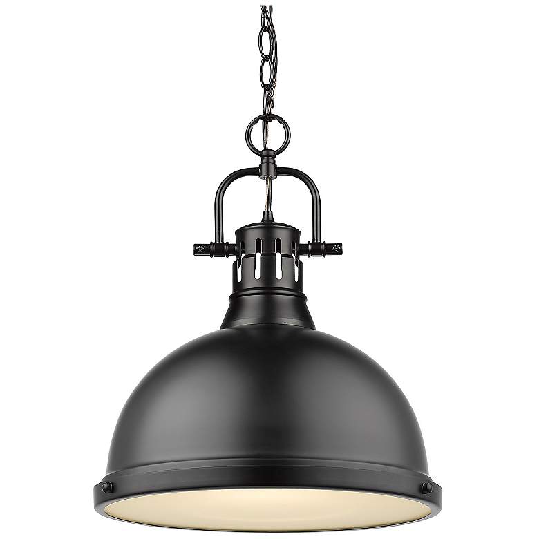 Image 1 Duncan 14 inch Wide 1-Light Pendant with Chain in Matte Black