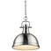 Duncan 14" Wide 1-Light Pendant with Chain in Pewter