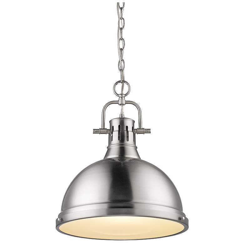 Image 1 Duncan 14 inch Wide 1-Light Pendant with Chain in Pewter