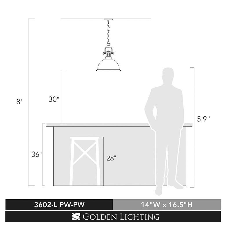 Image 4 Duncan 14" Wide 1-Light Pendant with Chain in Pewter more views