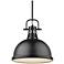 Duncan 14" Wide 1-Light Pendant with Rods in Matte Black