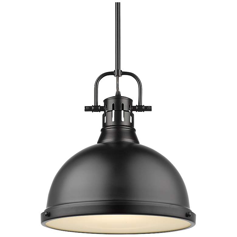 Image 1 Duncan 14 inch Wide 1-Light Pendant with Rods in Matte Black