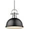 Duncan 14" Wide 1-Light Pendant with Rods in Pewter with Matte Black