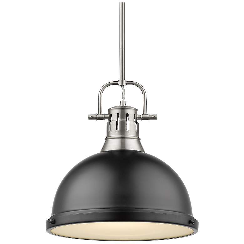 Image 1 Duncan 14 inch Wide 1-Light Pendant with Rods in Pewter with Matte Black