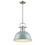 2_Duncan 14" Wide 1-Light Pendant with Rods in Pewter with Seafoam more views