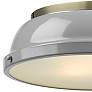 Duncan 14" Wide Aged Brass 2-Light Flush Mount With Gray Shade