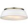 Duncan 14" Wide Aged Brass 2-Light Flush Mount With Matte White Shade
