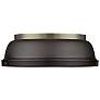 Duncan 14" Wide Aged Brass 2-Light Flush Mount With Rubbed Bronze Shad