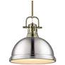 1_Duncan 14" Wide Aged Brass and Pewter Pendant Light