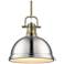 Duncan 14" Wide Aged Brass and Pewter Pendant Light