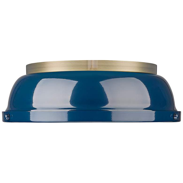 Image 1 Duncan 14" Wide Aged Brass Ceiling Light