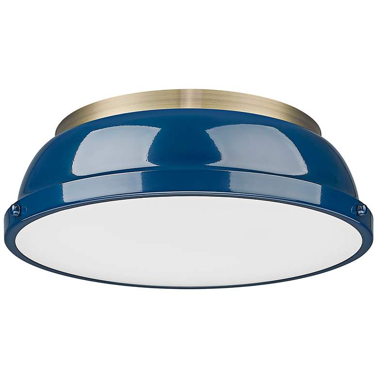 Image 3 Duncan 14" Wide Aged Brass Ceiling Light more views