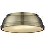 1_Duncan 14" Wide Aged Brass Ceiling Light
