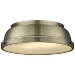 Duncan 14" Wide Aged Brass Ceiling Light