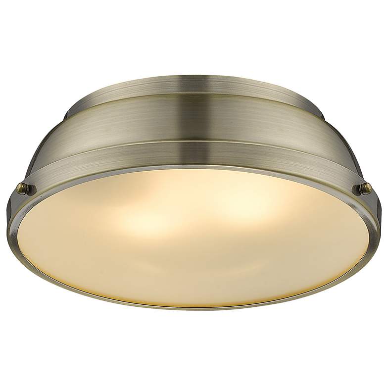 Image 4 Duncan 14" Wide Aged Brass Ceiling Light more views