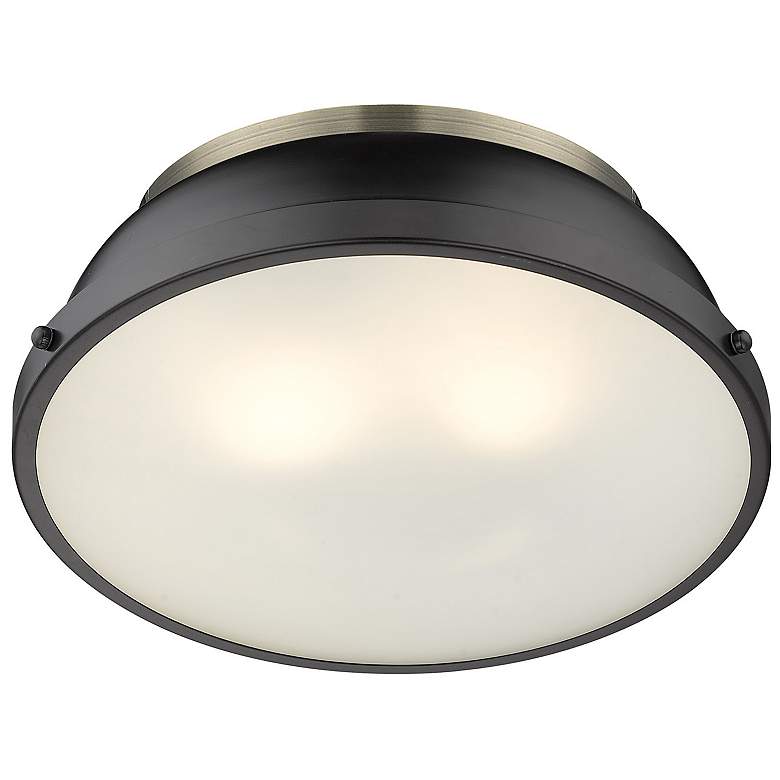 Image 5 Duncan 14" Wide Aged Brass Matte Black Ceiling Light more views