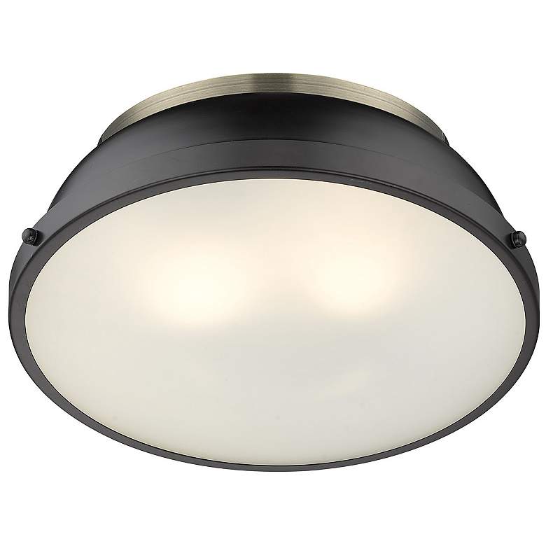 Image 5 Duncan 14 inch Wide Aged Brass Matte Black Ceiling Light more views