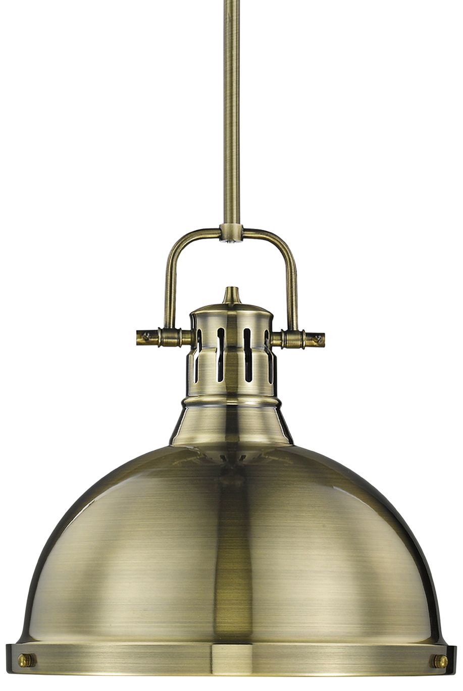 aged brass pendant light