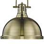 Duncan 14" Wide Aged Brass Pendant Light with Rod