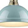 Thumbnail2 of Duncan 14" Wide Aged Brass Pendant Light with Seafoam Shade more views