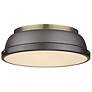 1_Duncan 14" Wide Aged Brass Rubbed Bronze Ceiling Light