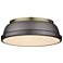 Duncan 14" Wide Aged Brass Rubbed Bronze Ceiling Light
