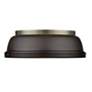 2_Duncan 14" Wide Aged Brass Rubbed Bronze Ceiling Light more views