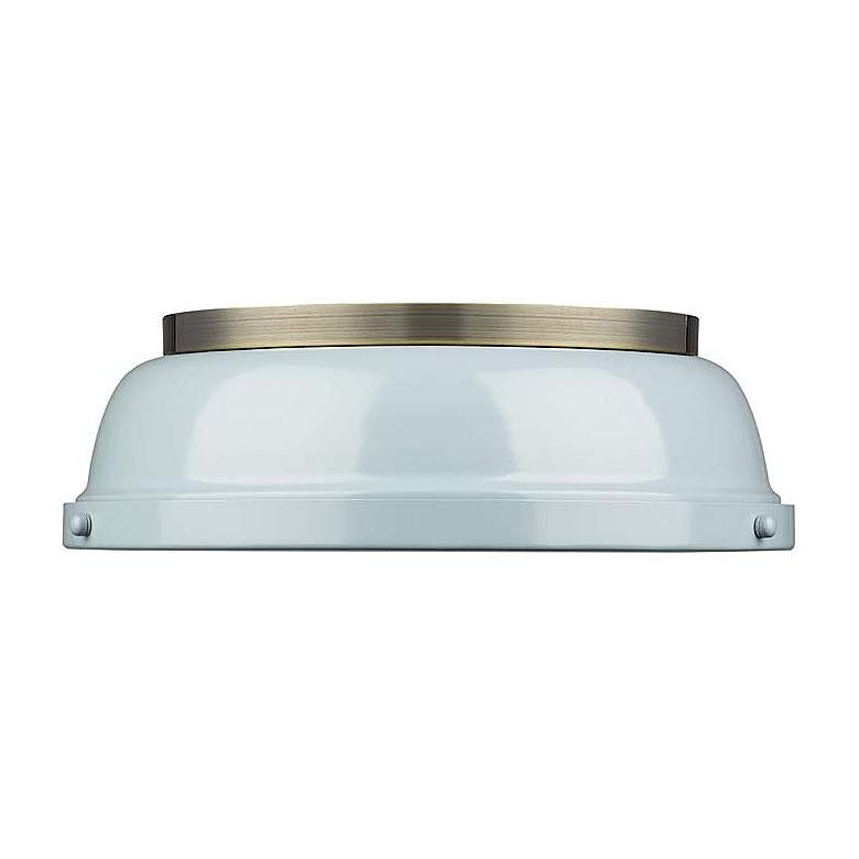 Image 3 Duncan 14" Wide Aged Brass Seafoam Ceiling Light more views