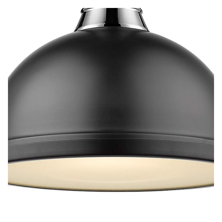 Image 2 Duncan 14 inch Wide Chrome 1-Light Pendant With Matte Black Shade more views