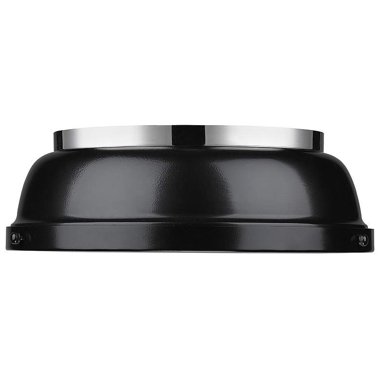 Image 3 Duncan 14 inch Wide Chrome 2-Light Flush Mount With Black Shade more views
