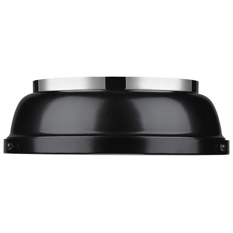 Image 3 Duncan 14" Wide Chrome 2-Light Flush Mount With Black Shade more views