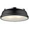 Duncan 14" Wide Chrome 2-Light Flush Mount With Matte Black Shade