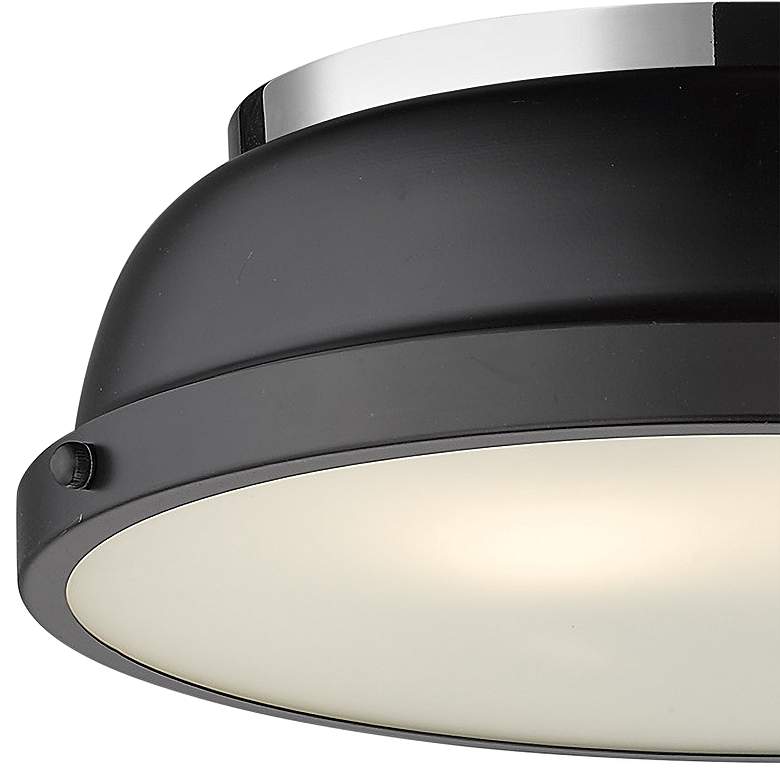 Image 2 Duncan 14 inch Wide Chrome 2-Light Flush Mount With Matte Black Shade more views