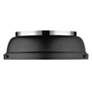 3_Duncan 14" Wide Chrome 2-Light Flush Mount With Matte Black Shade more views