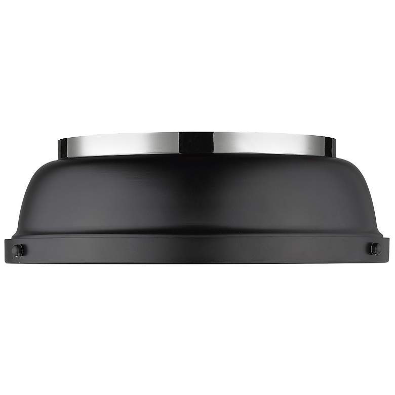 Image 4 Duncan 14" Wide Chrome 2-Light Flush Mount With Matte Black Shade more views