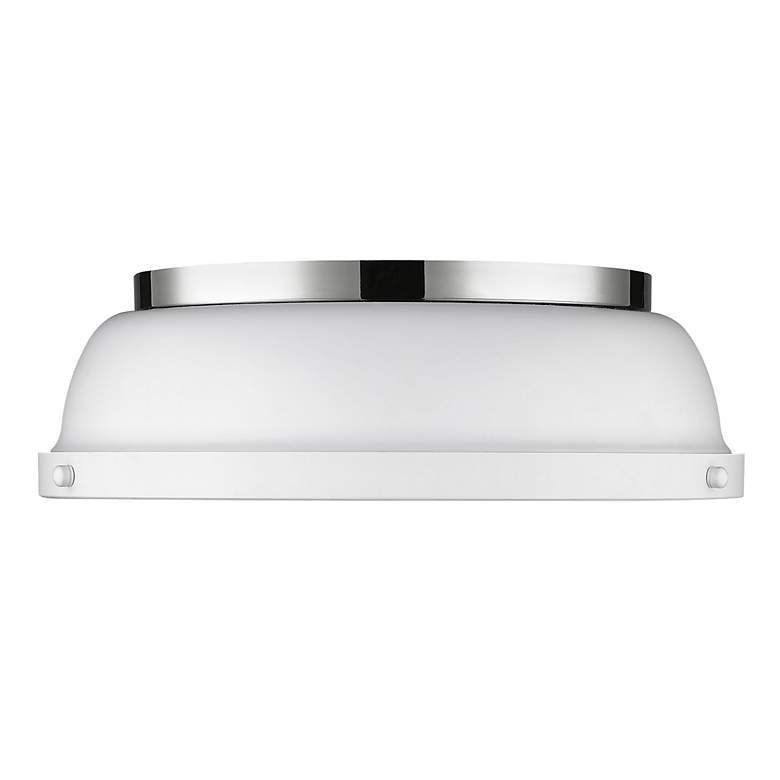 Image 3 Duncan 14 inch Wide Chrome 2-Light Flush Mount With Matte White Shade more views