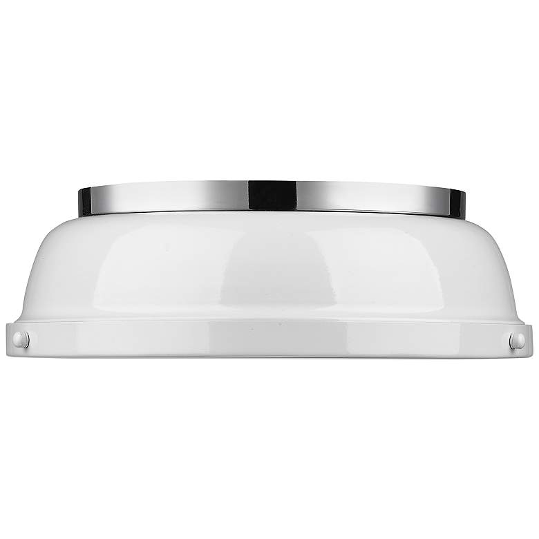 Image 1 Duncan 14" Wide Chrome Ceiling Light with White Shade