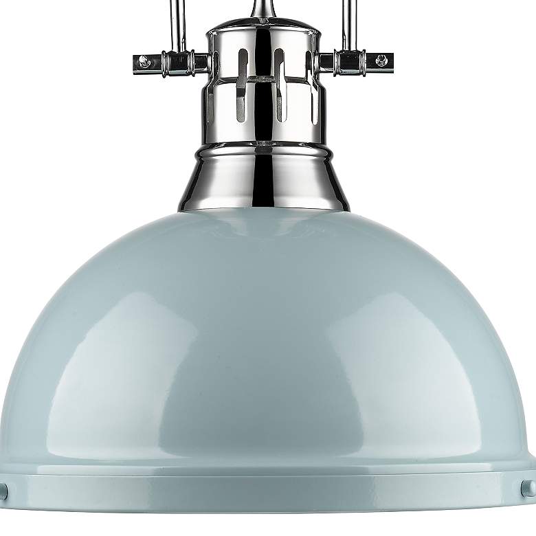 Image 2 Duncan 14" Wide Chrome Chain Pendant Light w/ Seafoam Shade more views