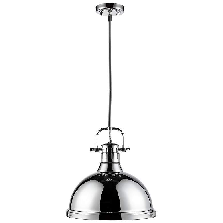 Image 1 Duncan 14" Wide Chrome Steel Pendant Light