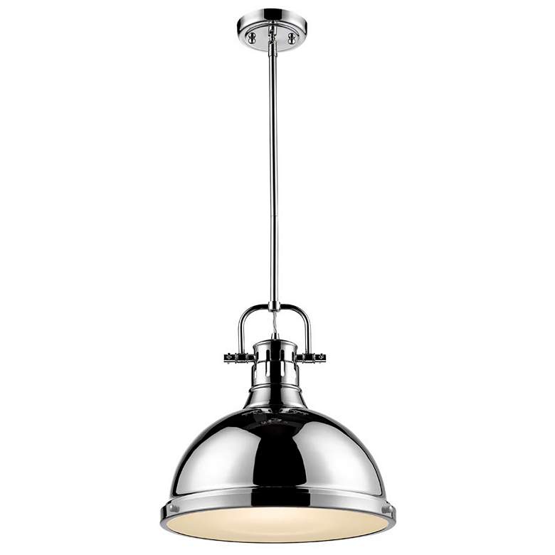 Image 2 Duncan 14" Wide Chrome Steel Pendant Light more views