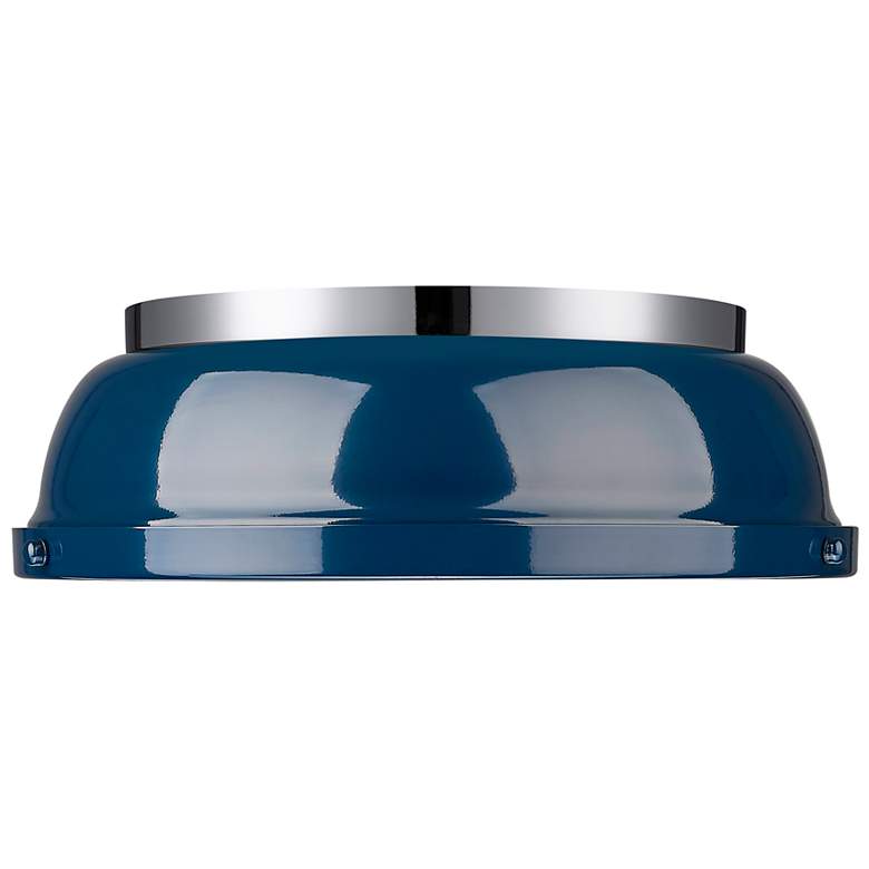 Image 1 Duncan 14" Wide Chrome with Navy Blue Ceiling Light