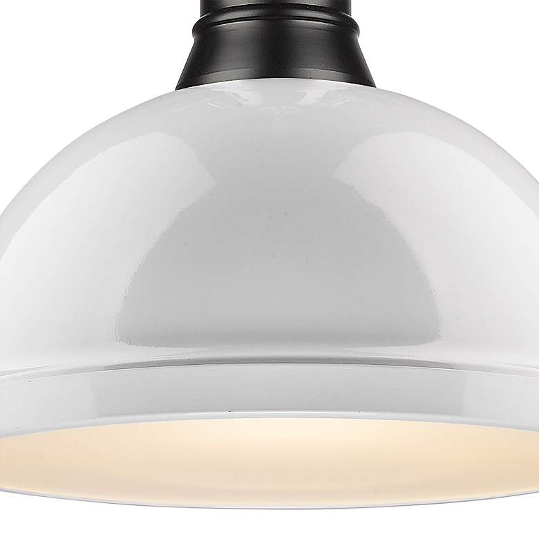 Image 2 Duncan 14 inch Wide Matte Black 1-Light Pendant With White Shade more views