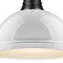 Duncan 14" Wide Matte Black 1-Light Pendant With White Shade