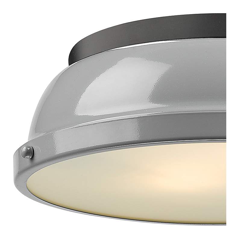 Image 2 Duncan 14 inch Wide Matte Black 2-Light Flush Mount With Gray Shade more views