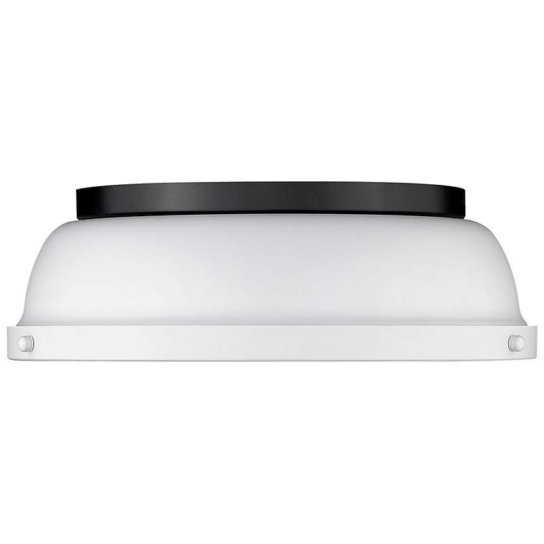 Image 3 Duncan 14 inch Wide Matte Black 2-Light Flush Mount With Matte White Shade more views