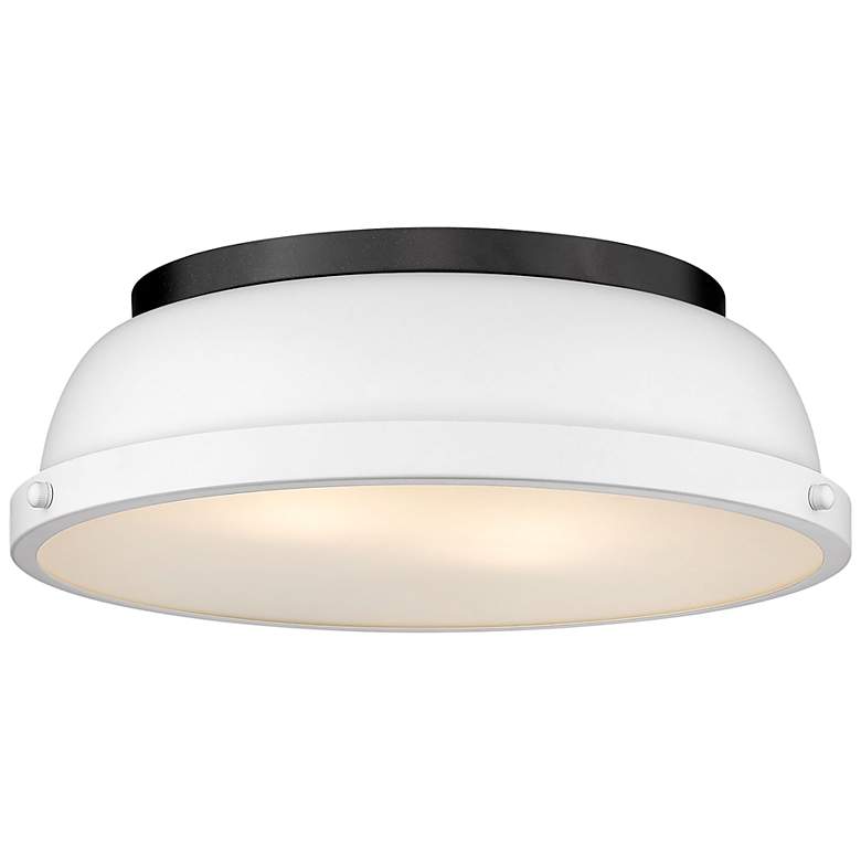 Image 1 Duncan 14" Wide Matte Black and Matte White Ceiling Light