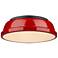 Duncan 14" Wide Matte Black and Red Ceiling Light