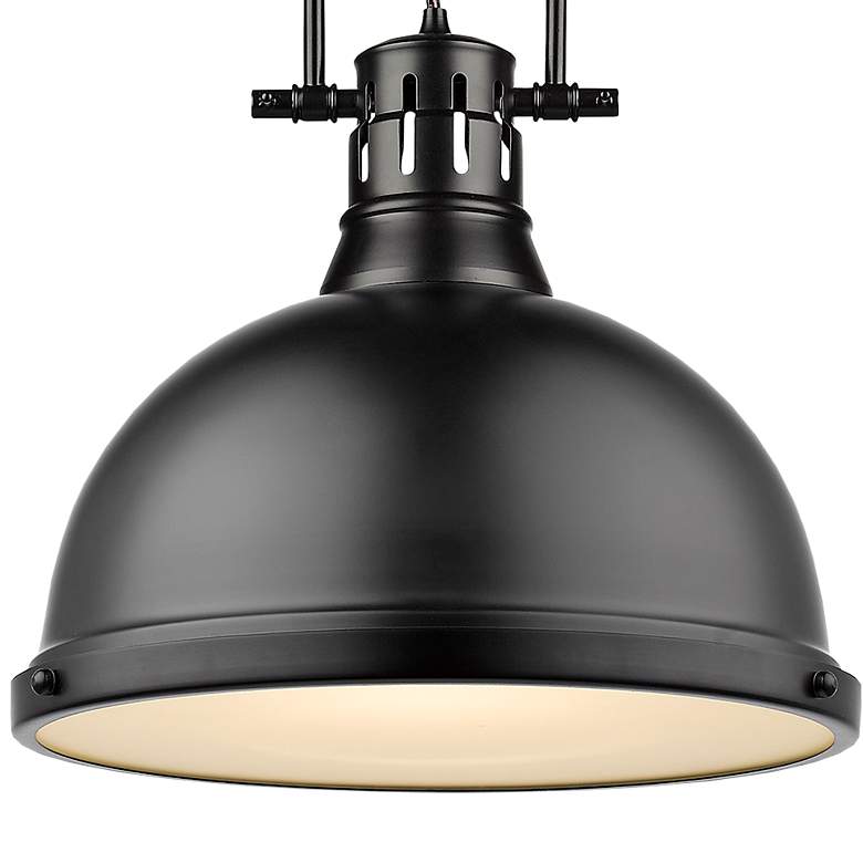 Image 2 Duncan 14" Wide Matte Black Dome Pendant Light more views
