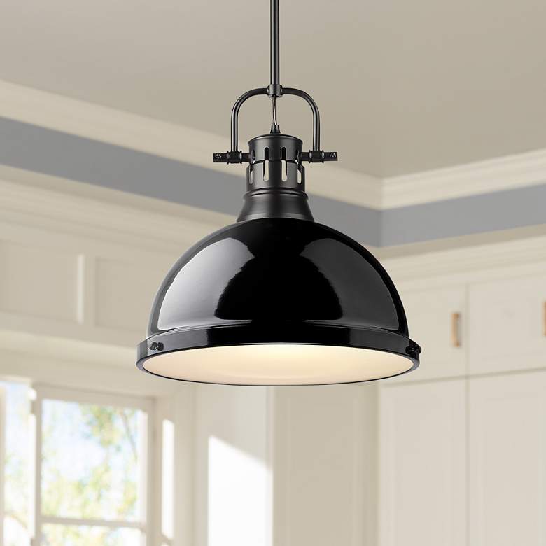 Image 1 Duncan 14" Wide Matte Black Pendant Light