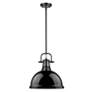 3_Duncan 14" Wide Matte Black Pendant Light more views